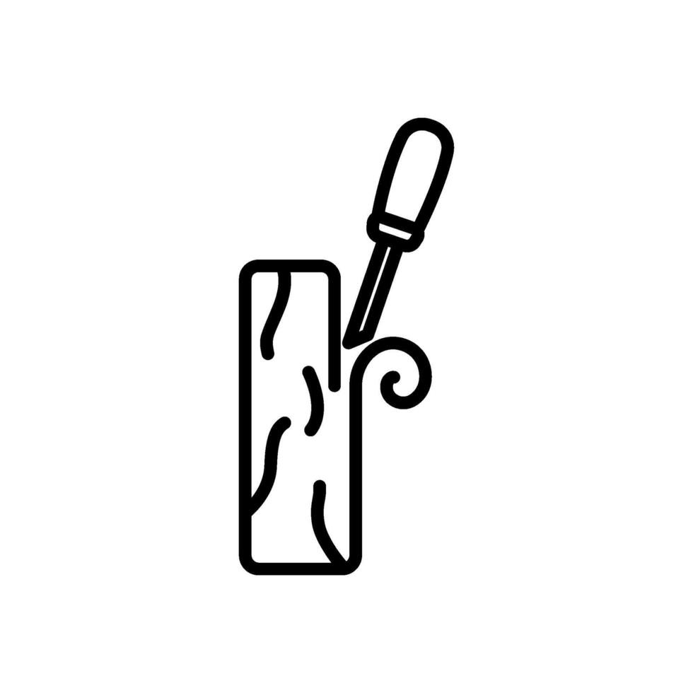 wood sculpting icon, line style icon vector