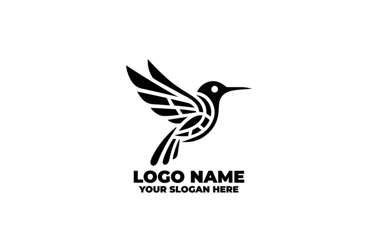 Nature Meets Technology, A High-Tech Hummingbird Emblem vector