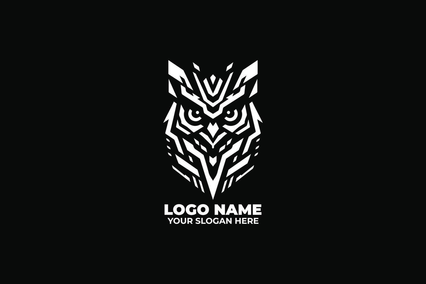 Sharp and Intelligent, A Digital Owl Logo with Modern Styling vector