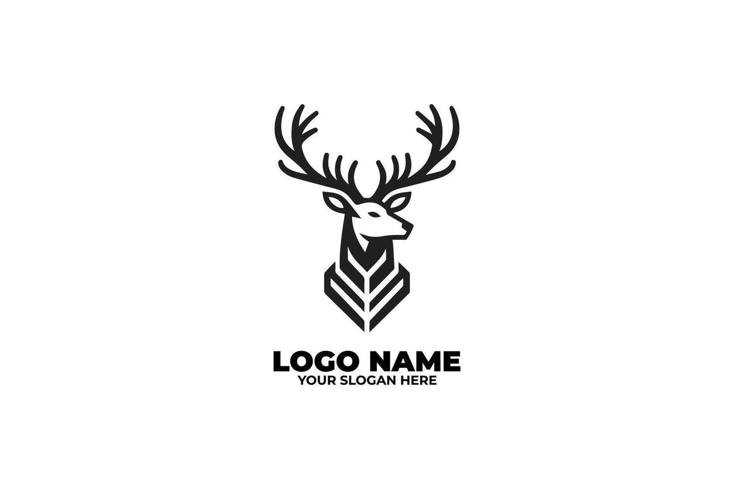 Strength in Balance, A Stag Design with Harmonious Antlers vector
