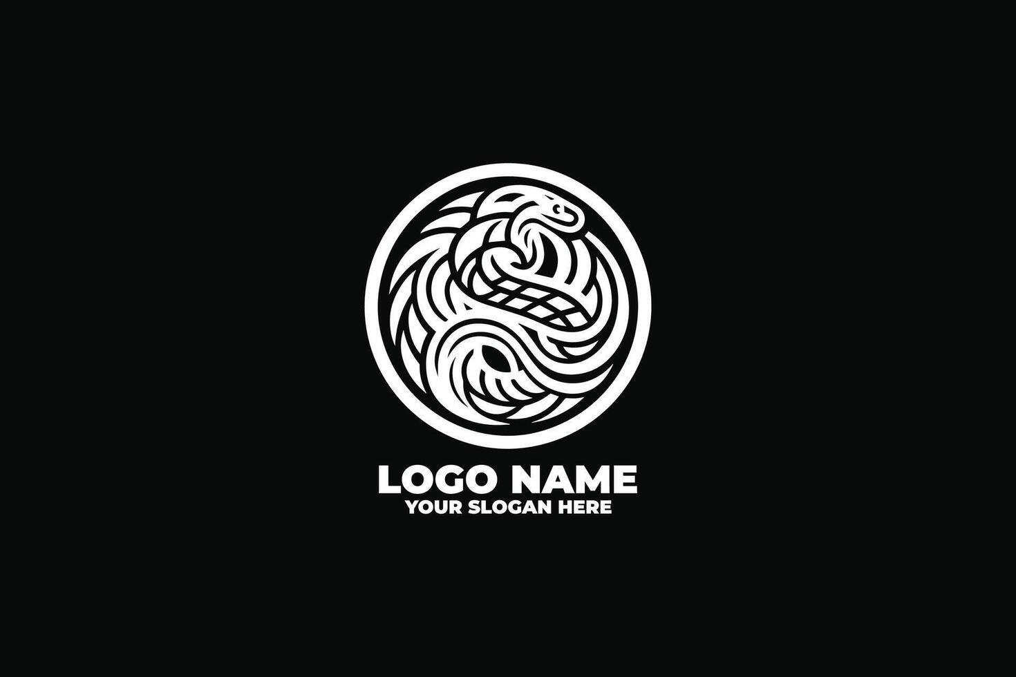 A Symbol of Power, Coiled Snake with Detailed Scale Design vector