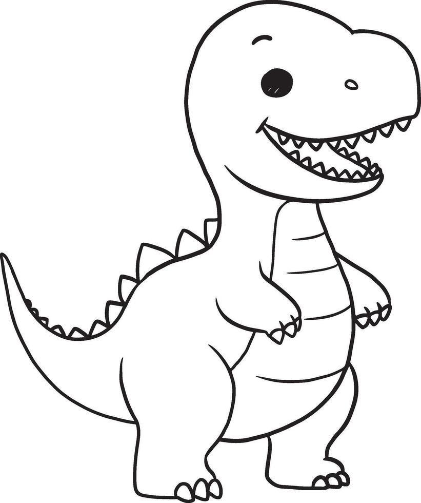 Dinosaur Cartoon Coloring Pages vector