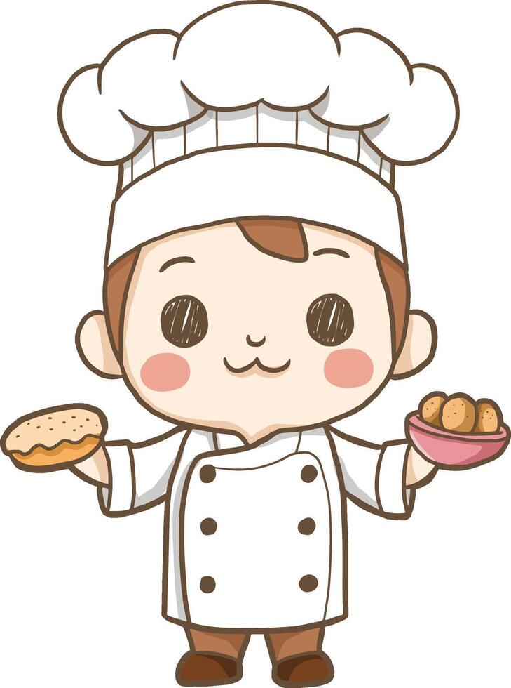 chef with a cake vector