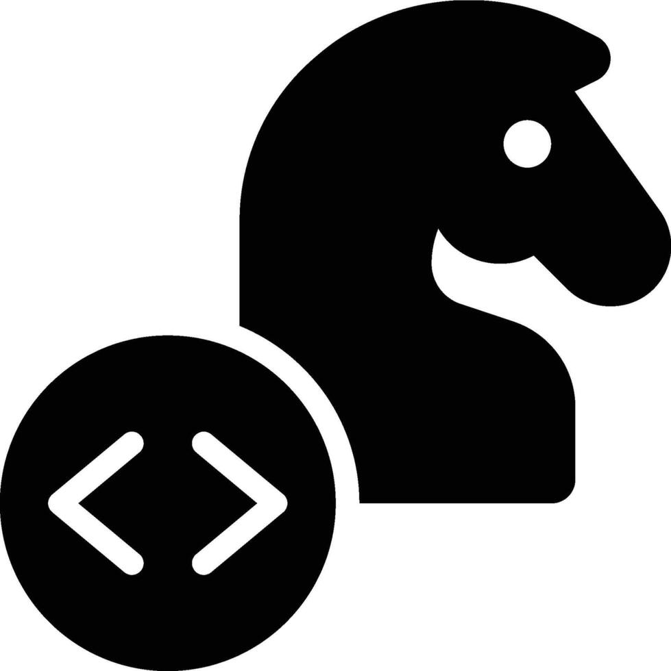 Trojan Horse, Malware Glyph Solid Icon vector