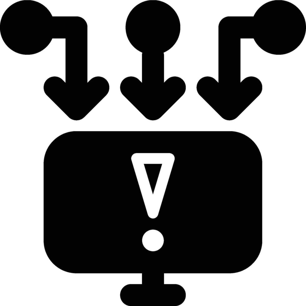 DDoS Attack Glyph Solid Icon vector