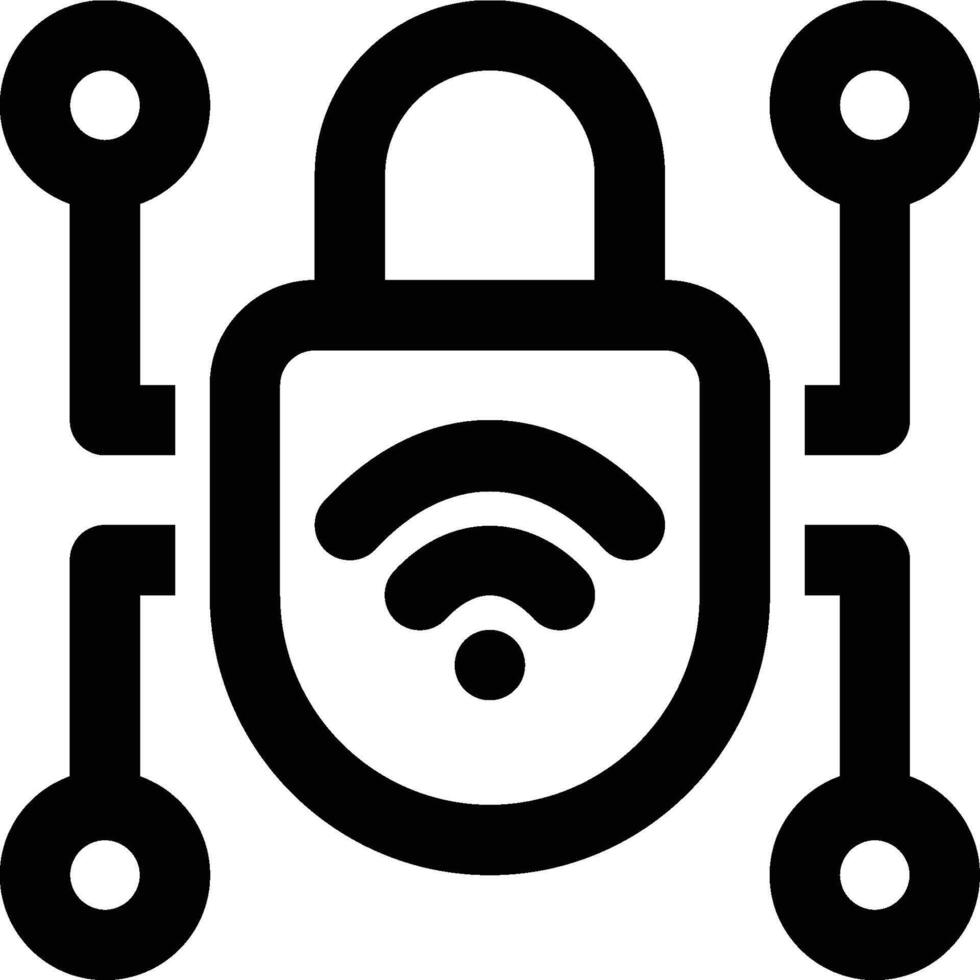 Secure Network, Security Network, Network Protection Outline Icon vector