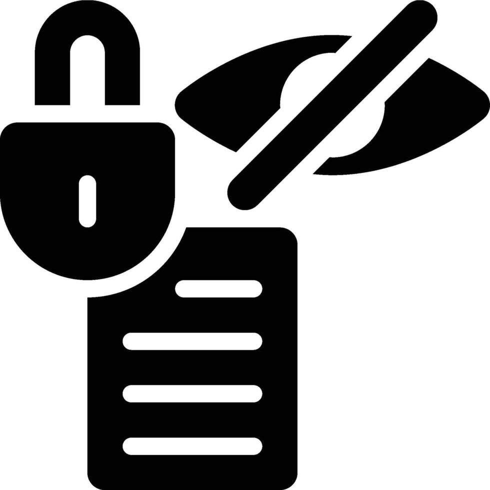 Confidentiality, Information Security Glyph Solid Icon vector