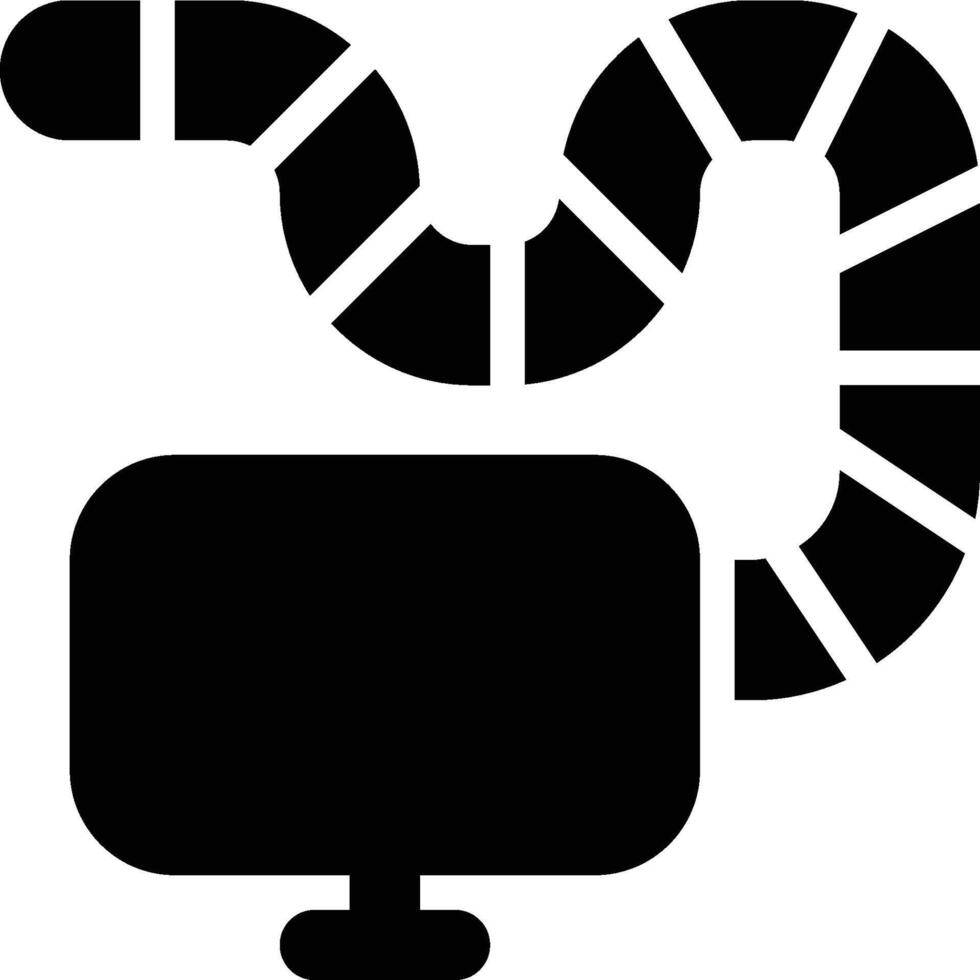 Computer Worm, Software Worm Glyph Solid Icon vector