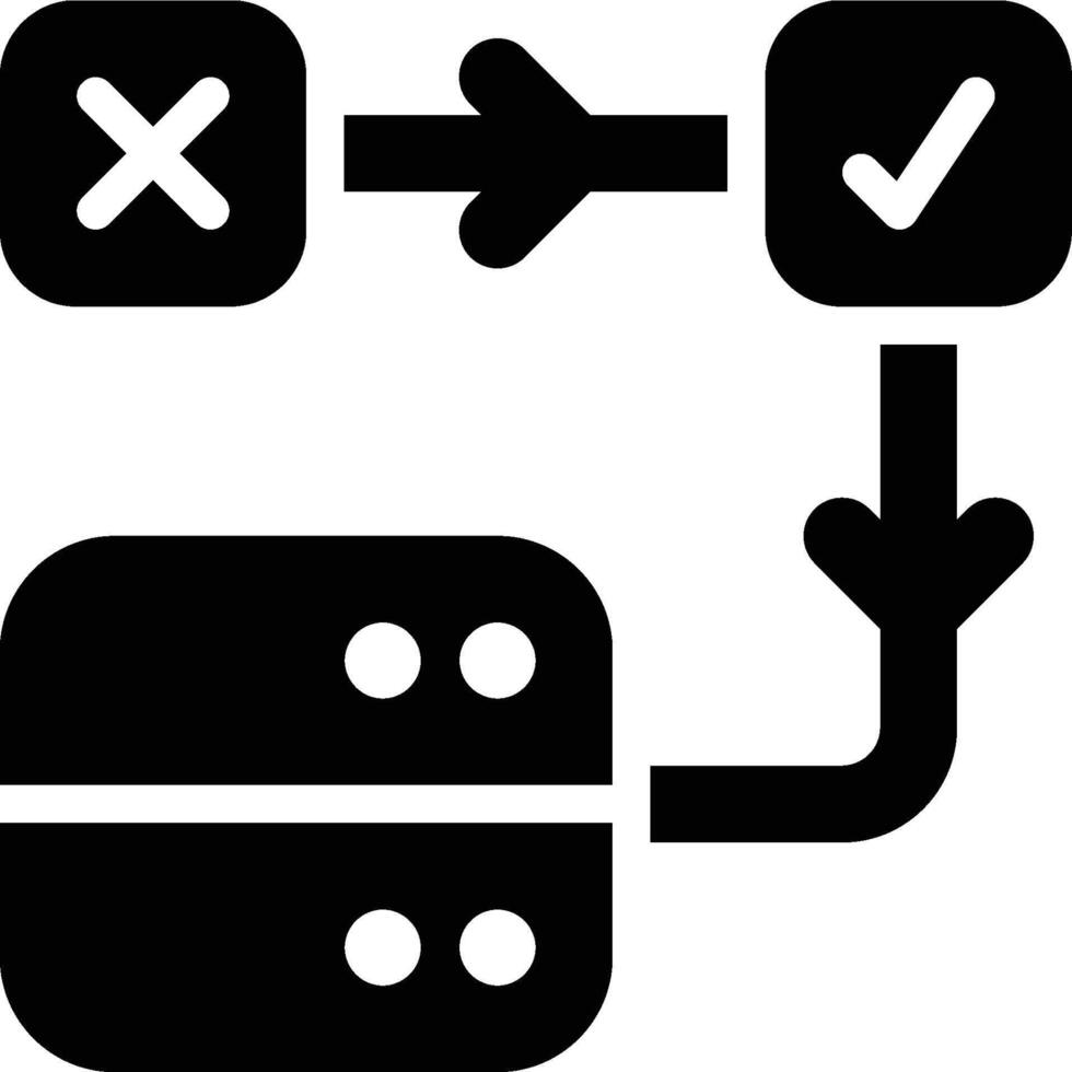 DNS Spoofing, DNS Poisoning Glyph Solid Icon vector