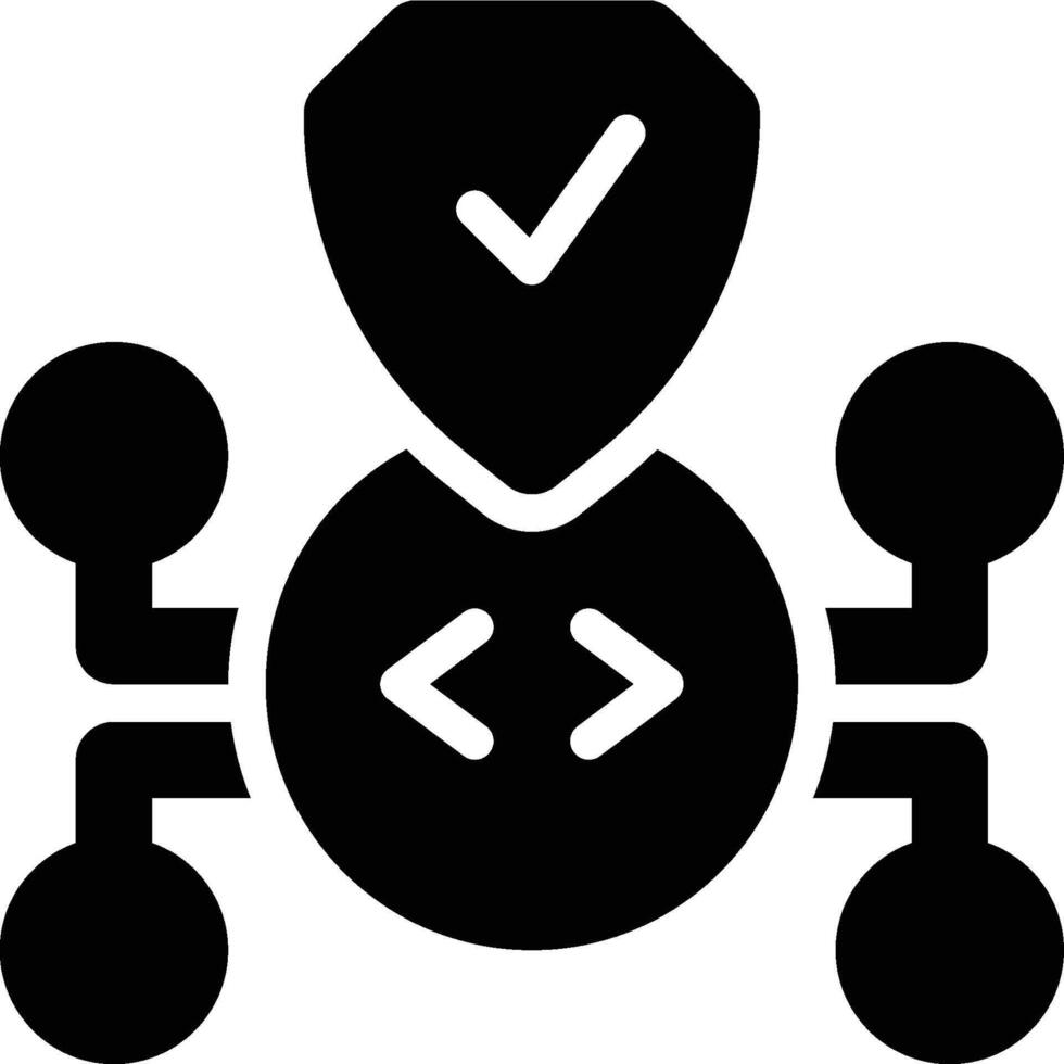 Application Security, Secure Glyph Solid Icon vector