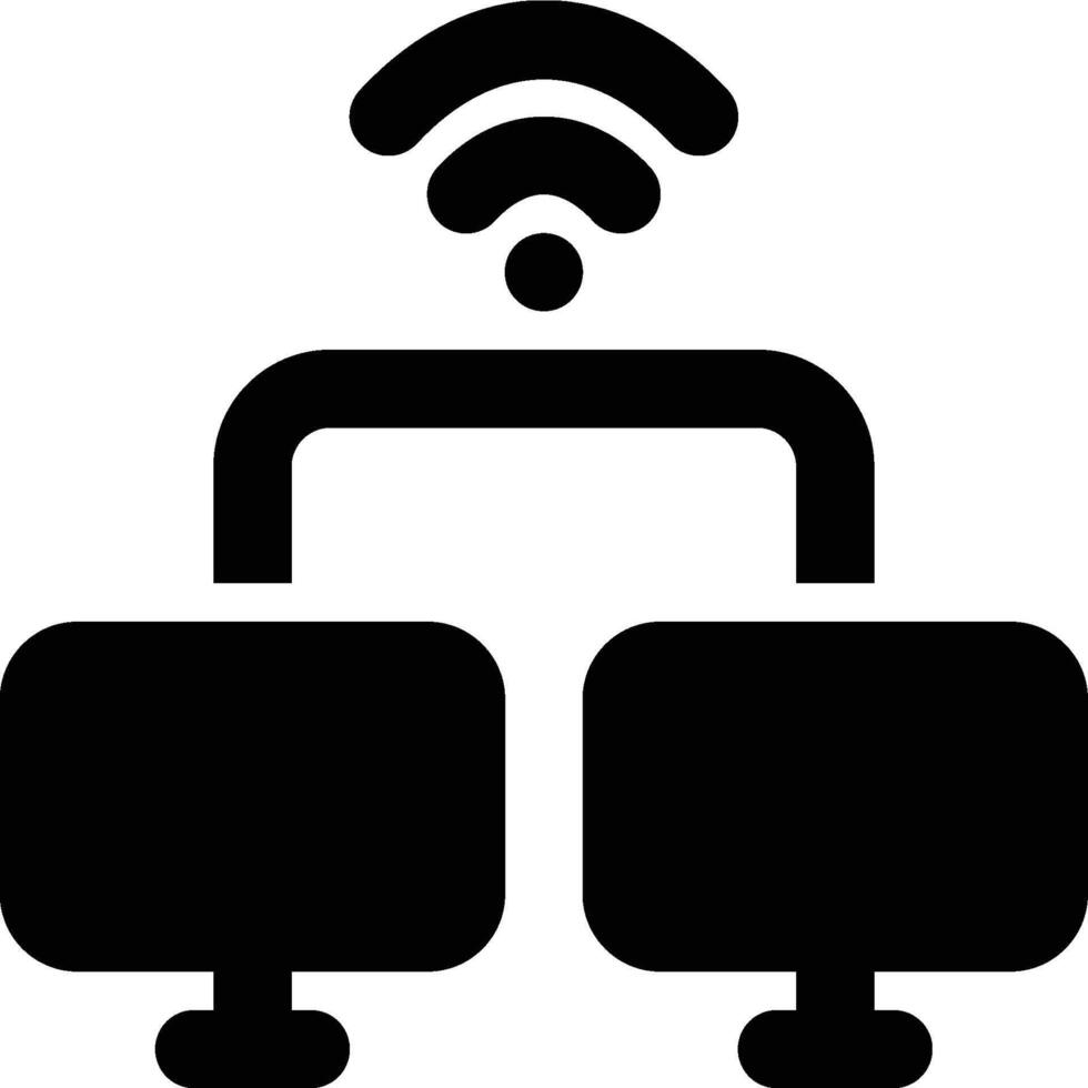 Ad Hoc Network Glyph Solid Icon vector