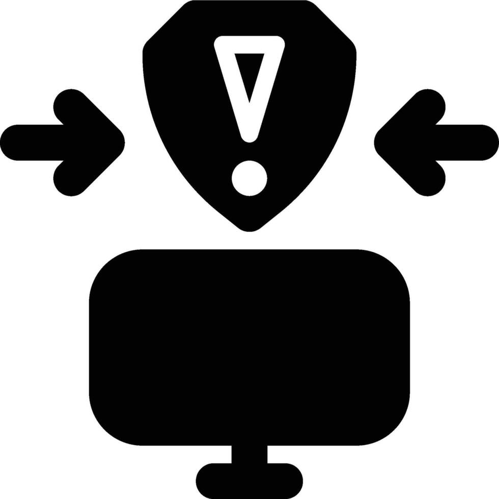 Intrusion Detection System, Cyber Security Glyph Solid Icon vector