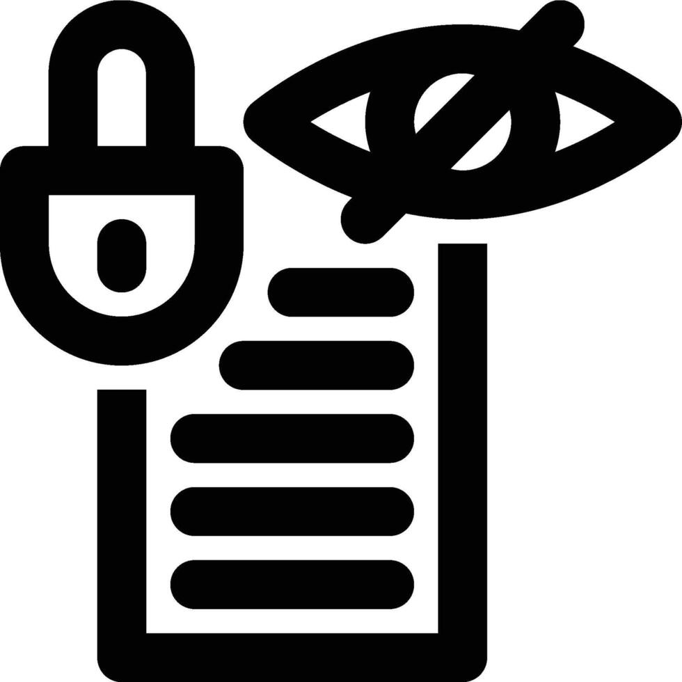 Confidentiality, Information Security, Secret Information Outline Icon vector