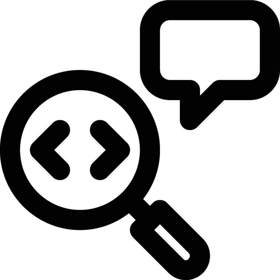 código revisar, software, programación contorno icono vector