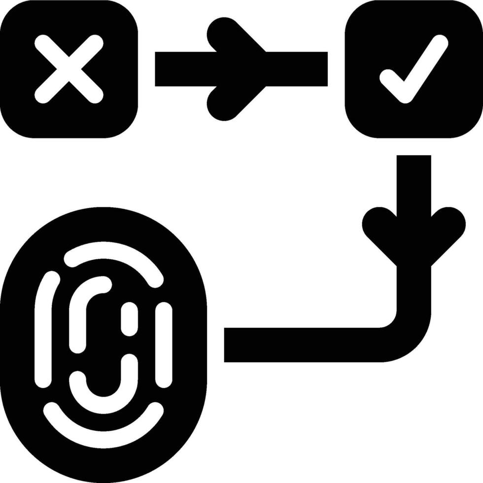 Biometric Spoofing, Identification Glyph Solid Icon vector