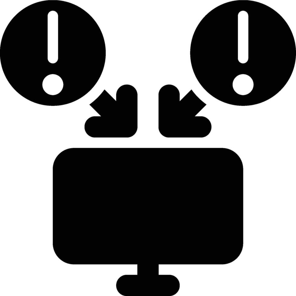 Cyber Attack, Computer Attack Glyph Solid Icon vector