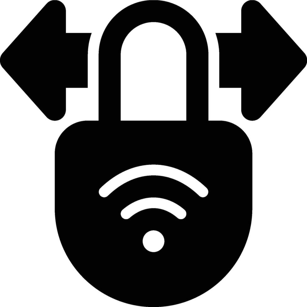 Secure Connection, Wireless Password Glyph Solid Icon vector
