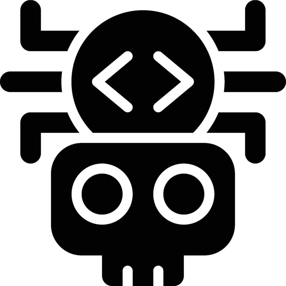 Scareware, Cyber Crime Glyph Solid Icon vector