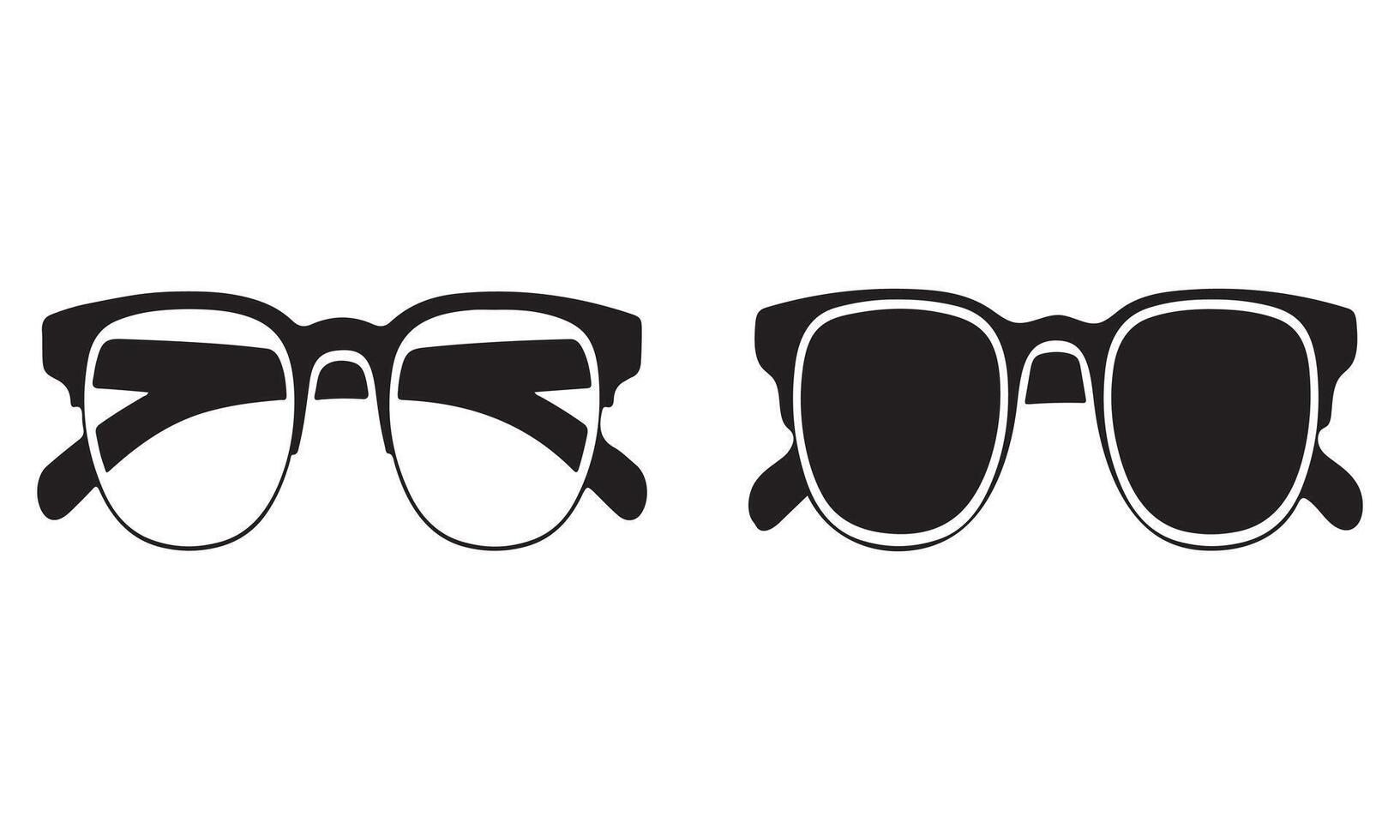 Stylish eyeglasses and sunglasses silhouette design vector