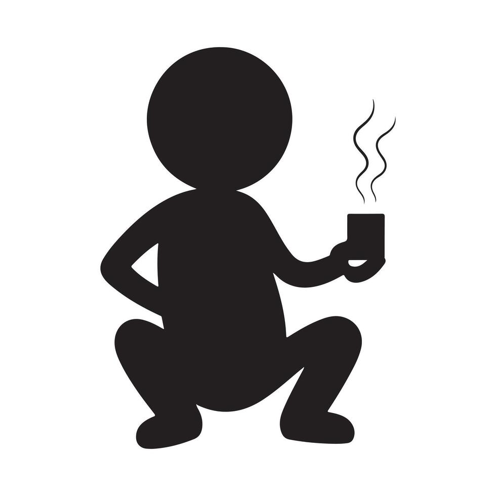 Person Enjoying a Hot Drink vector