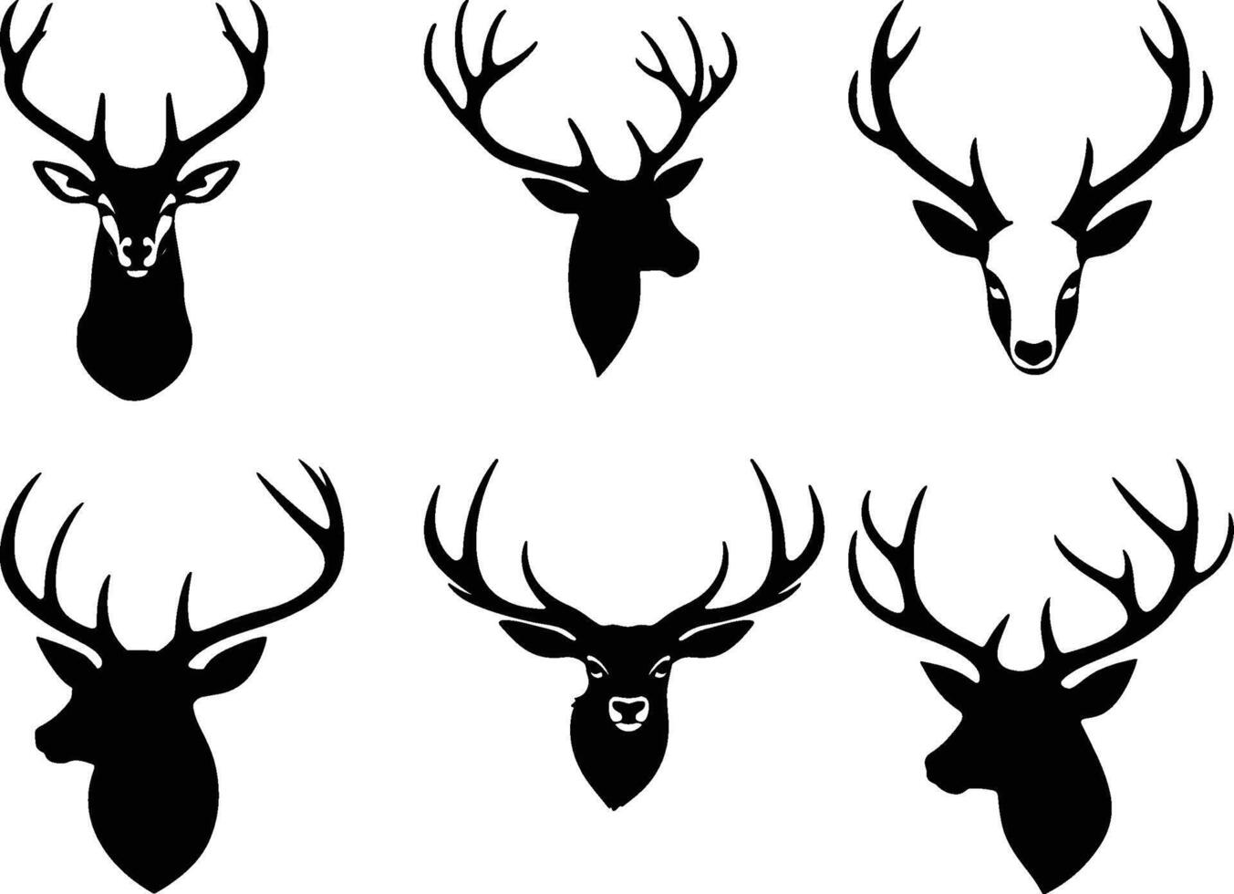 Deer silhouette set vector