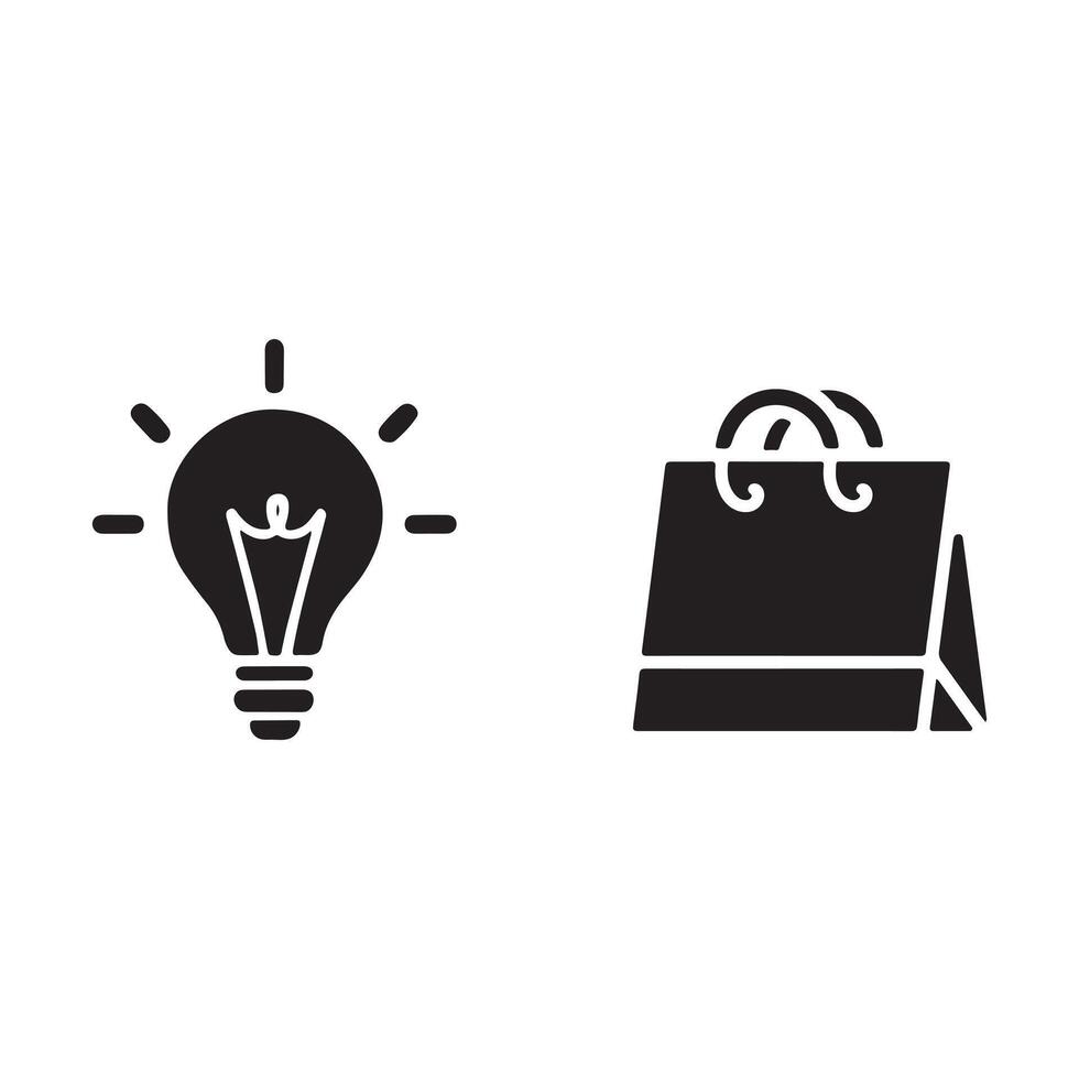 Idea for a shopping experience represented by a lightbulb and shopping bag. vector