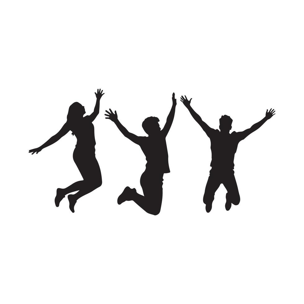 Man jumping silhouette art vector