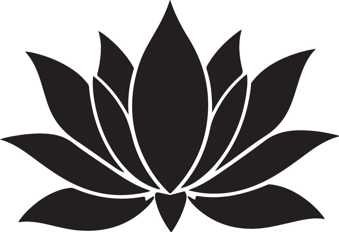 Lotus Flower Silhouette icon vector
