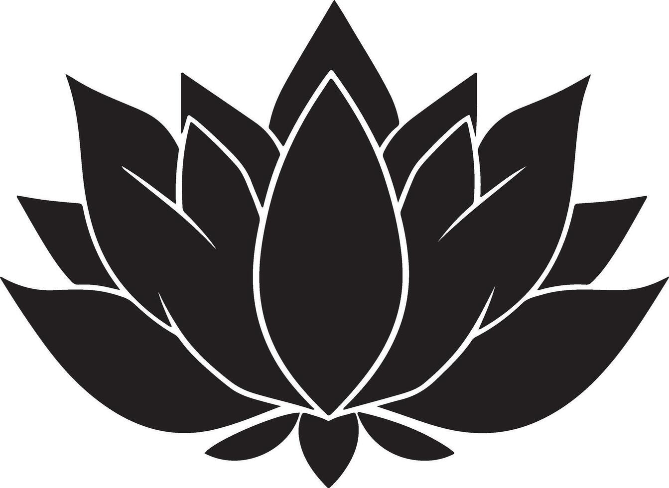 Cute Lotus Flower Silhouette design vector