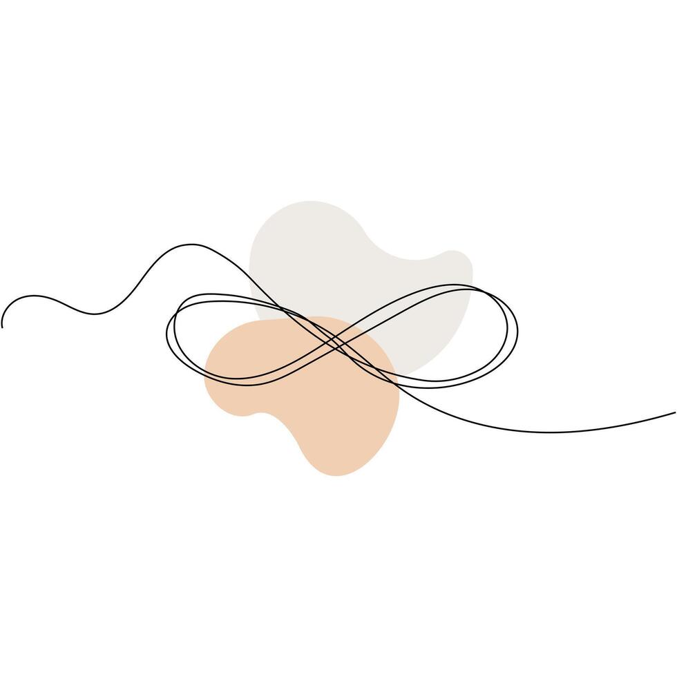 One continuous line drawing of Infinity symbol. Loop mobius icon and endless forever love concept in simple linear style. illustration vector