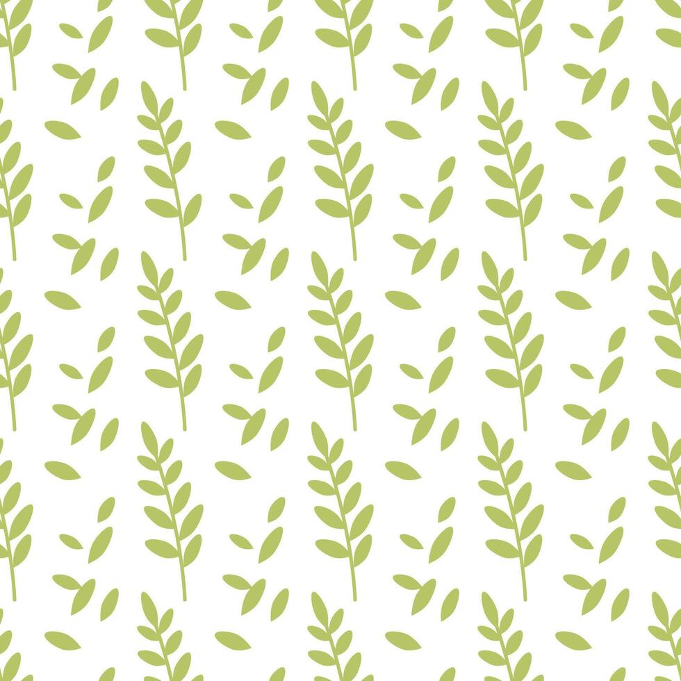 Seamless pattern with green leaves. Modern abstract floral background with leaves. For packaging eco-friendly goods, textiles, and tableware patterns. vector