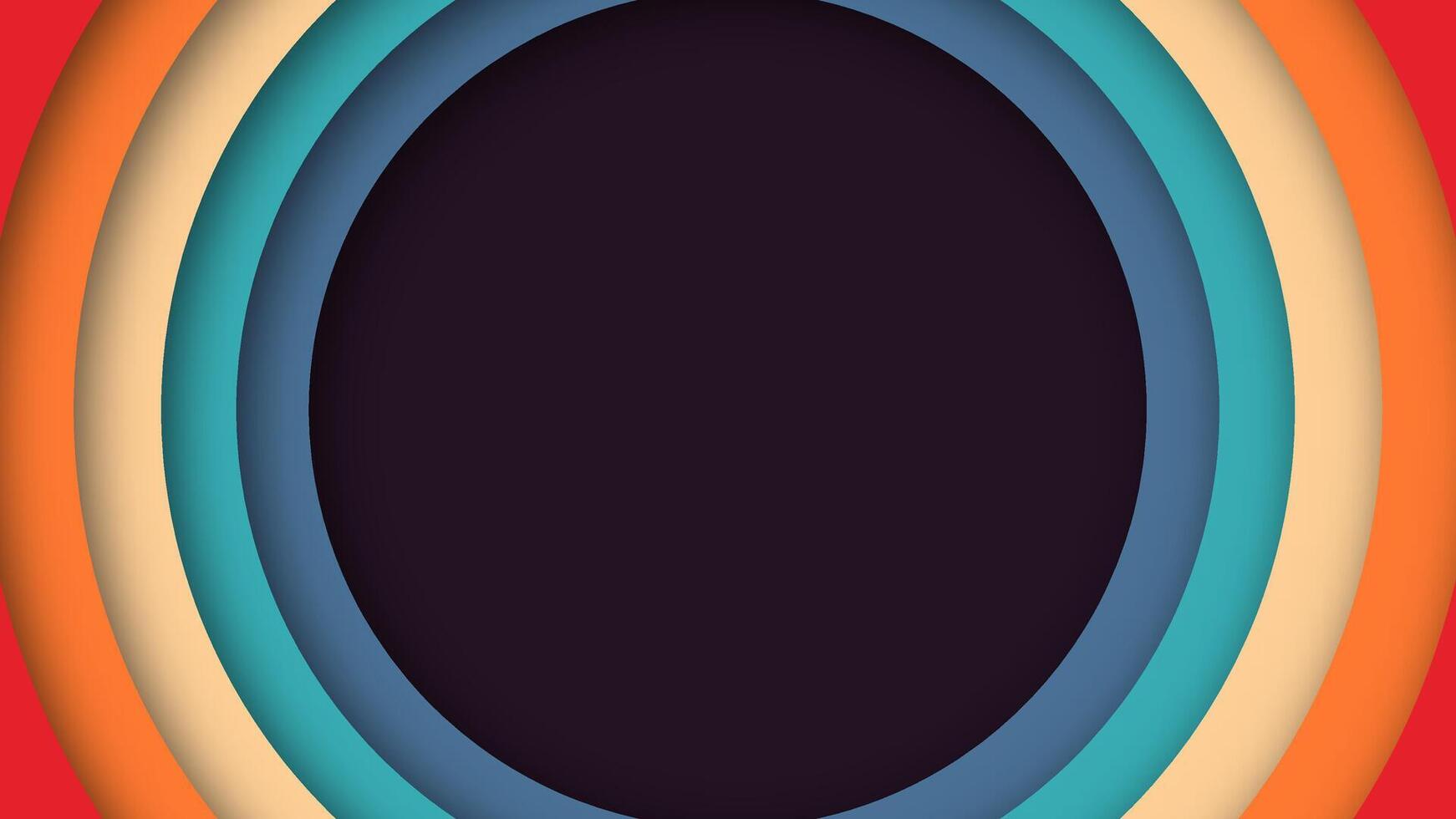 Retro background featuring a series of concentric circles with smooth color transitions. Inspired by classic 1960s, 1970s, and 1980s designs, this artwork offers a bold and timeless aesthetic. vector