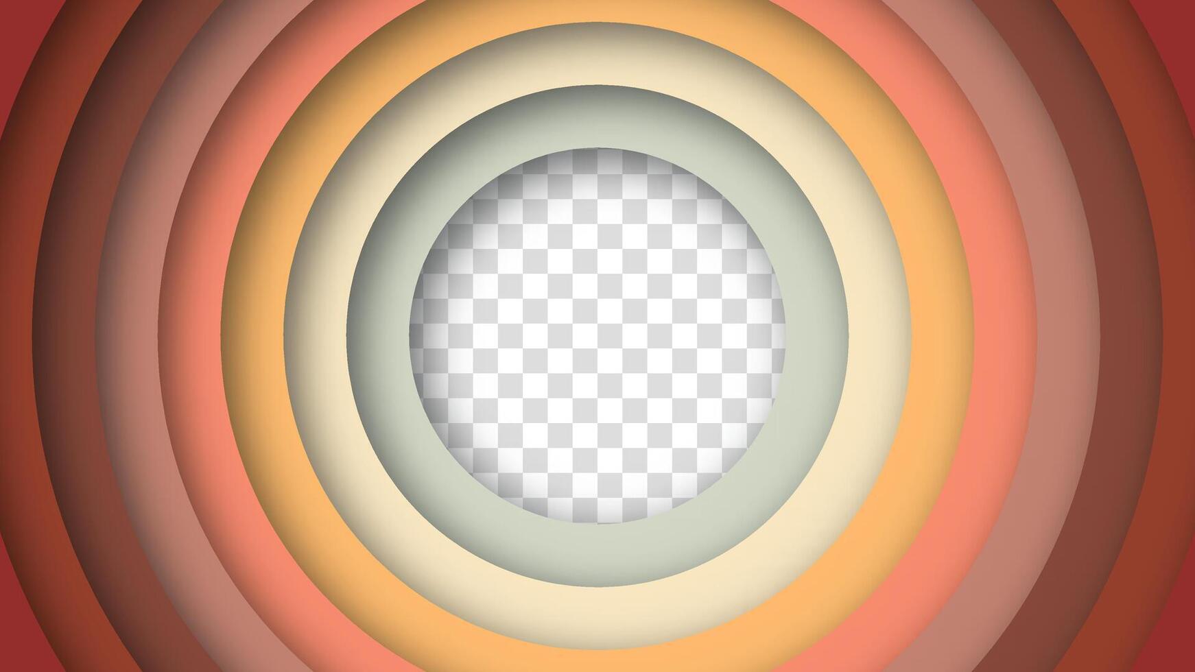 Vibrant retro background featuring concentric circles in warm and cool tones. This abstract design blends nostalgic 60s, 70s, and 80s aesthetics with a sleek, modern feel. vector