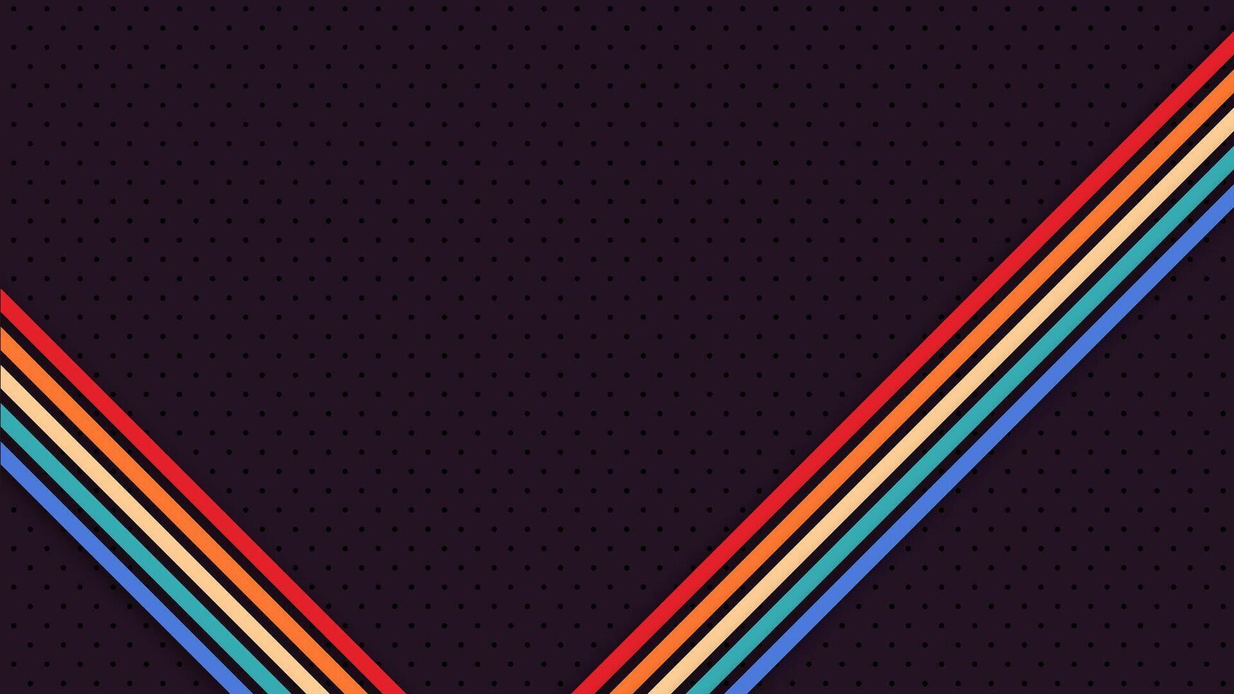Abstract retro design with vibrant colorful lines in 1970s, 1980s, and 1960s futuristic style. Funky tech background for creative use. vector