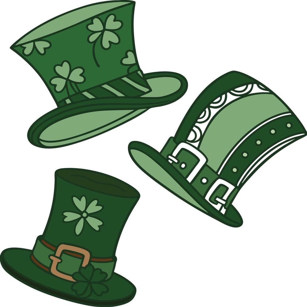 St. Patrick's Day Hats clipart vector