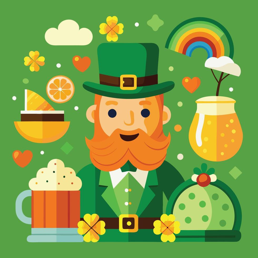 a man with a green hat vector