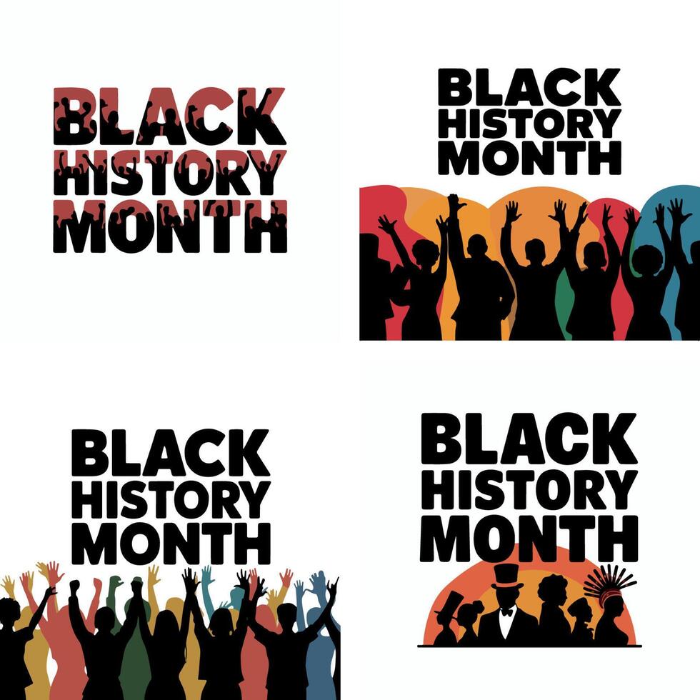 Black History Month Silhouette Design Celebrating African American Heritage vector