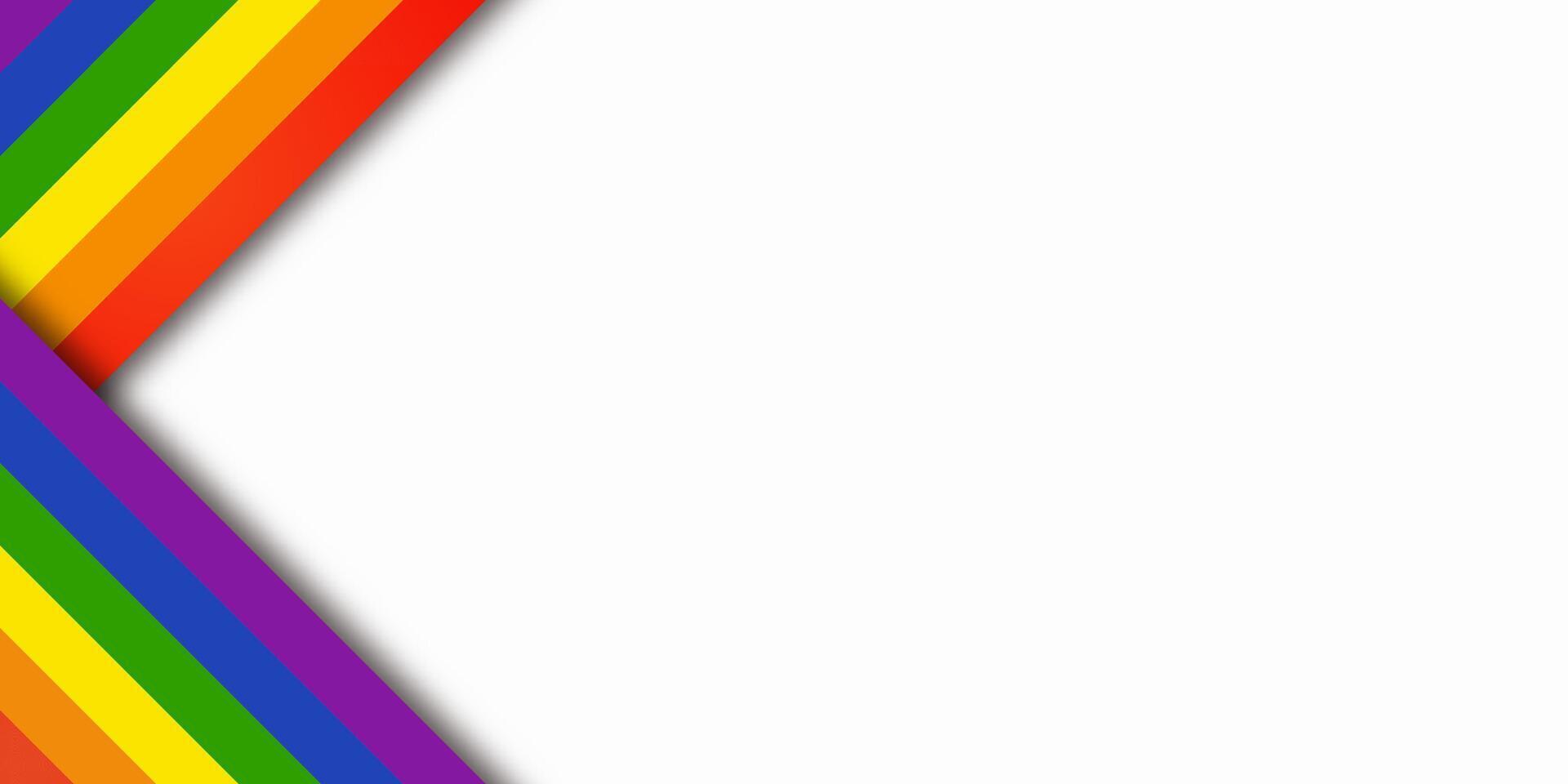 LGBTQ pride ribbon in red, orange, yellow, green, blue, and purple on white background. Ideal for Pride Month or History Month projects. vector