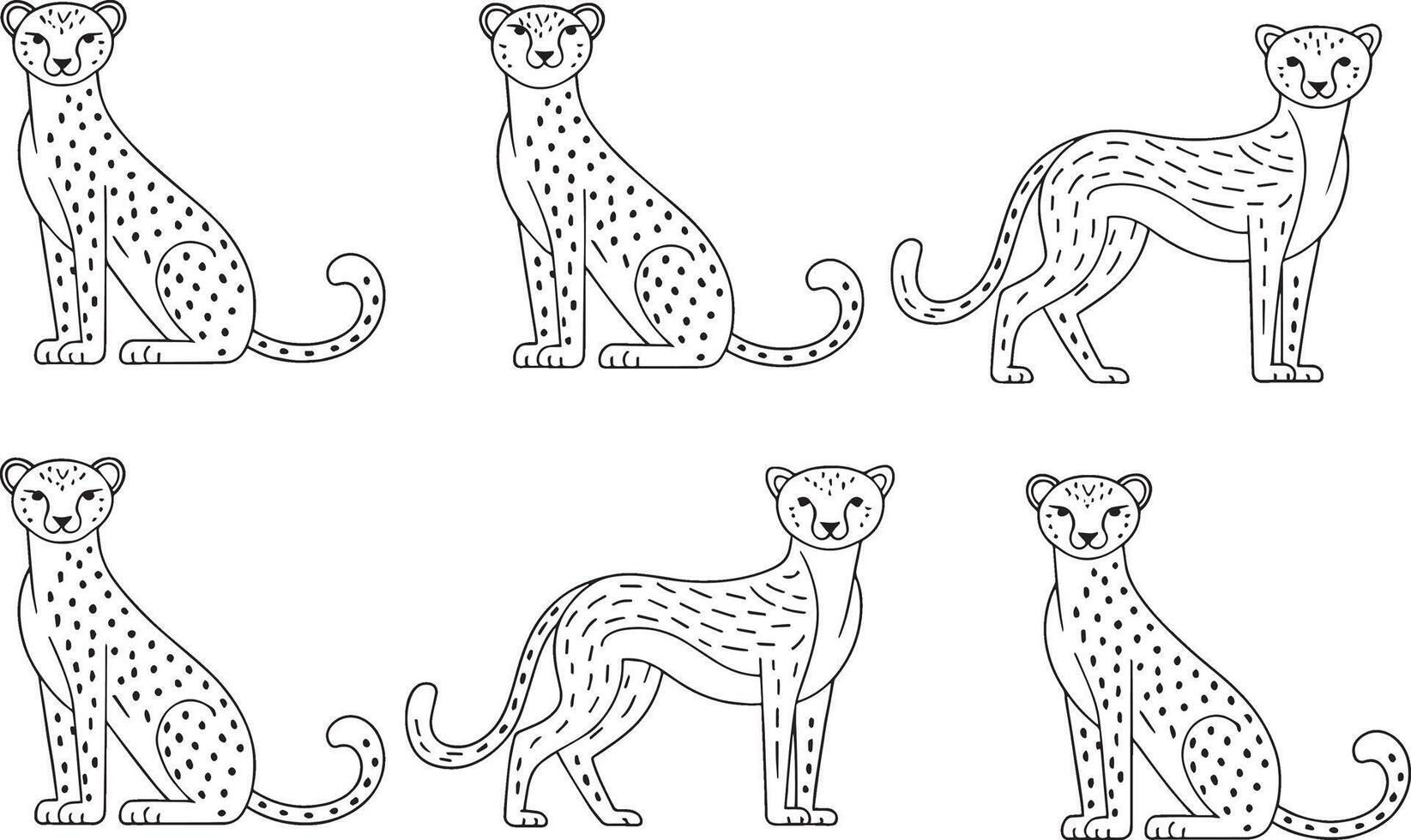 Cheetah Illustrations Clipart vector