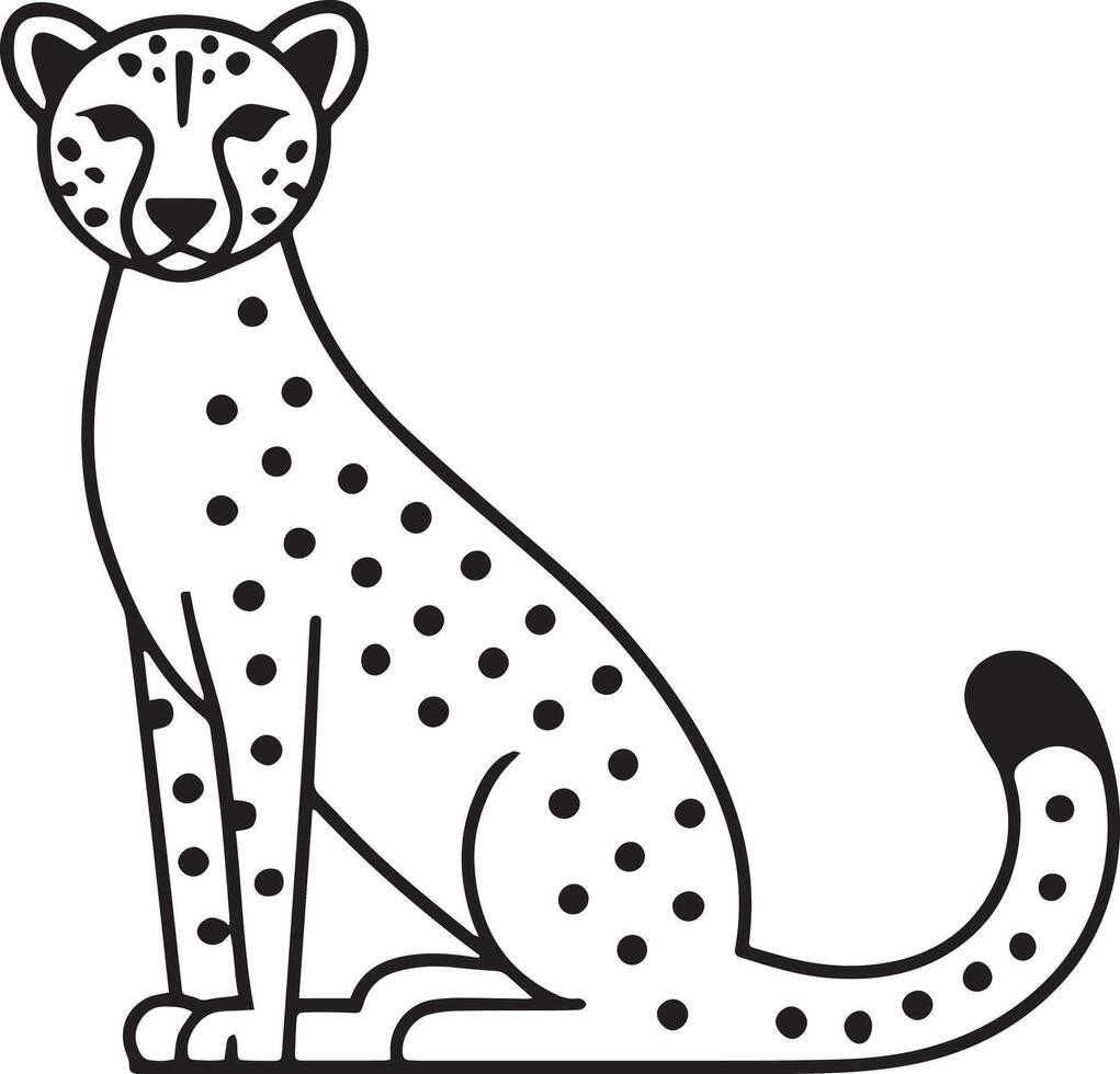 Cheetah Line Art Illustration vector