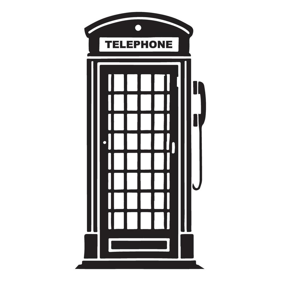 Classic British Telephone Booth Art of the Iconic Phone Box vector