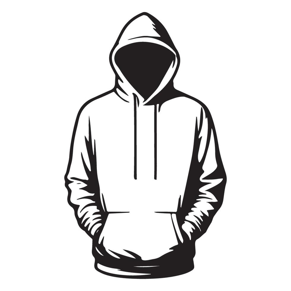 Anonymous Silhouette Hoodie Image for Mystery and Urban Designs vector