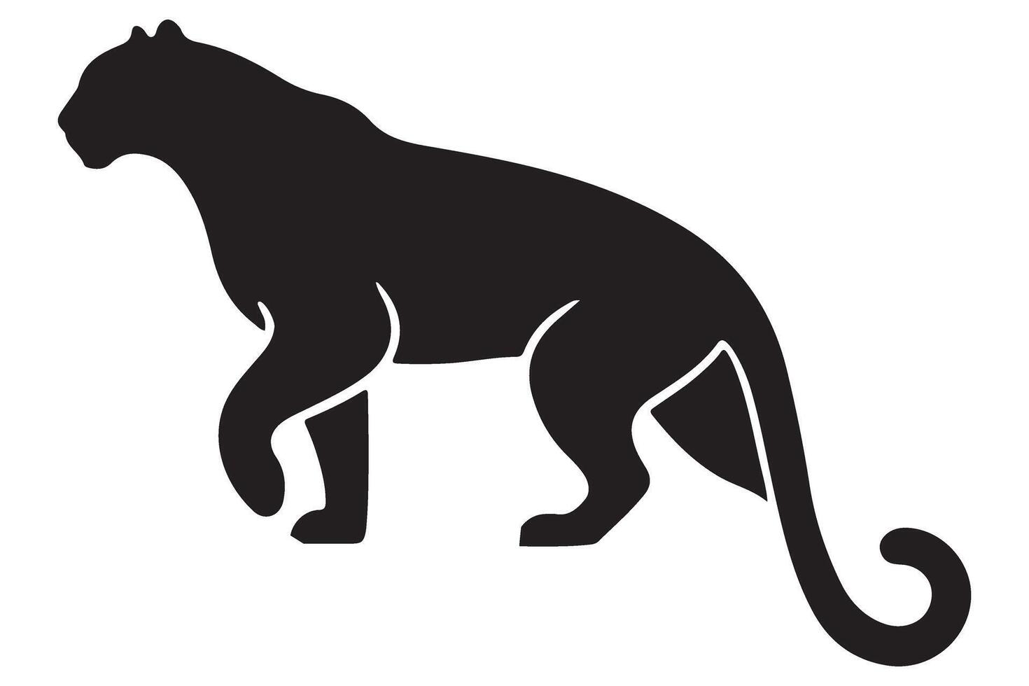 Black Panther Silhouette Illustration for Wildlife and Design vector