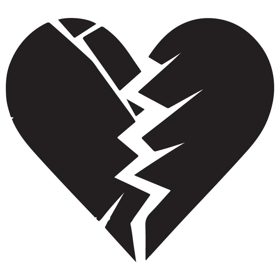 Broken Heart Symbol Illustration of Emotional Pain and Relationship Distress vector