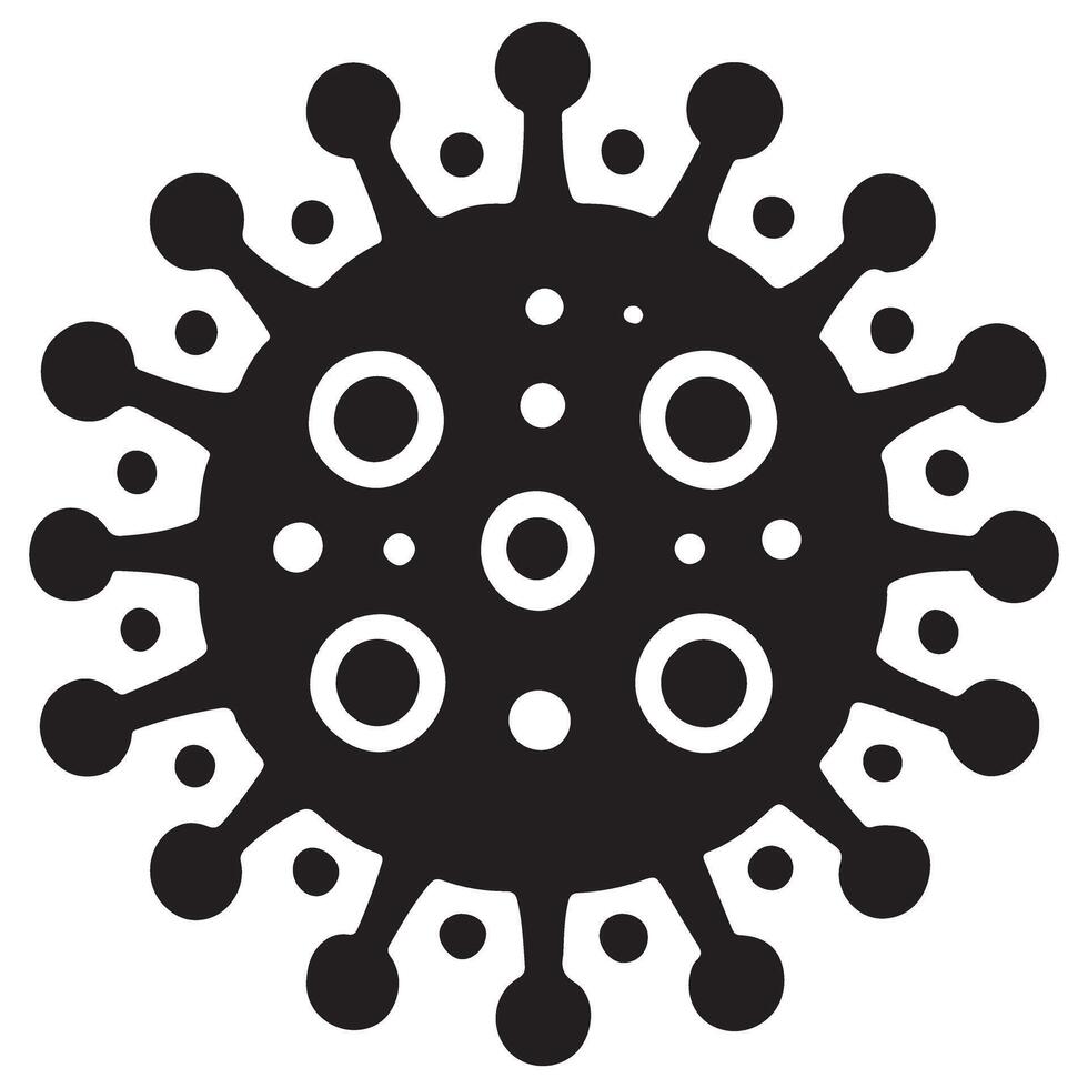Viral Cell Silhouette Illustration for Medical and Scientific Presentation vector
