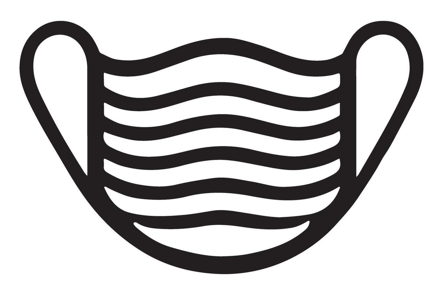 Black and White Face Mask Illustration for Health and Safety vector