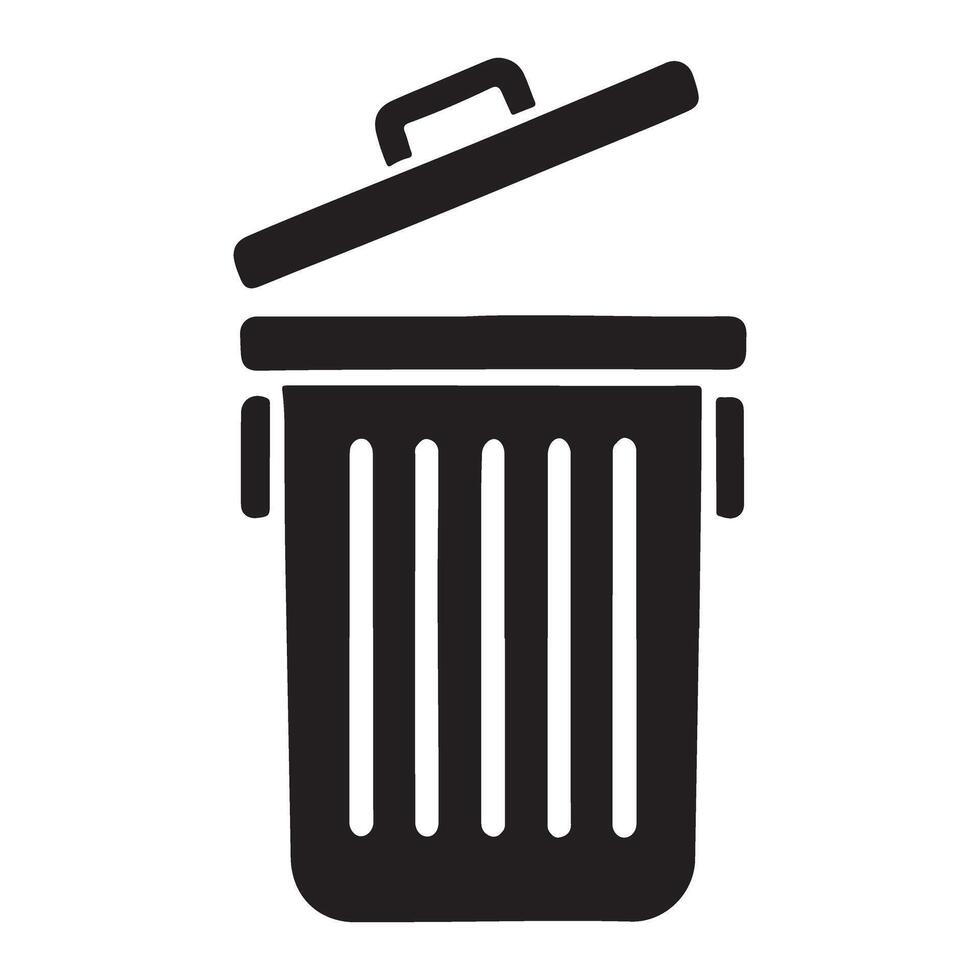 Simple Trash Can Silhouette Illustration for Waste Disposal Concepts vector