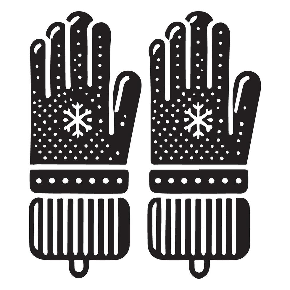 Winter Mittens Silhouette Design for Holiday and Seasonal Projects vector