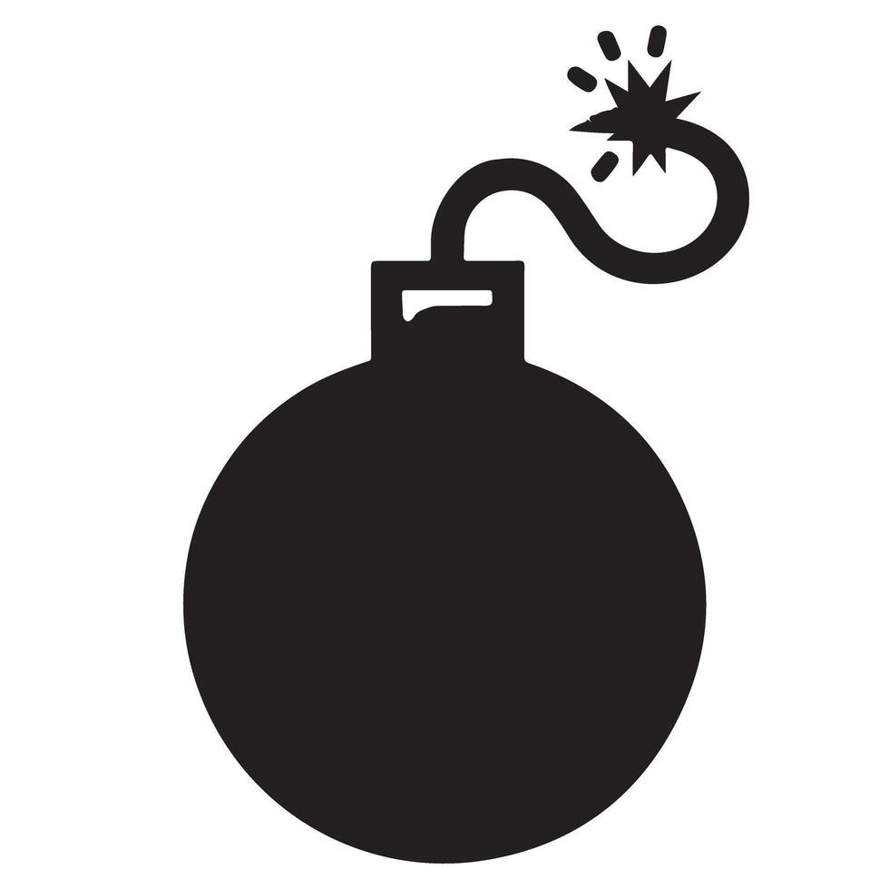 Bomb with Short Burning Fuse Illustration Implies Immediate Danger vector