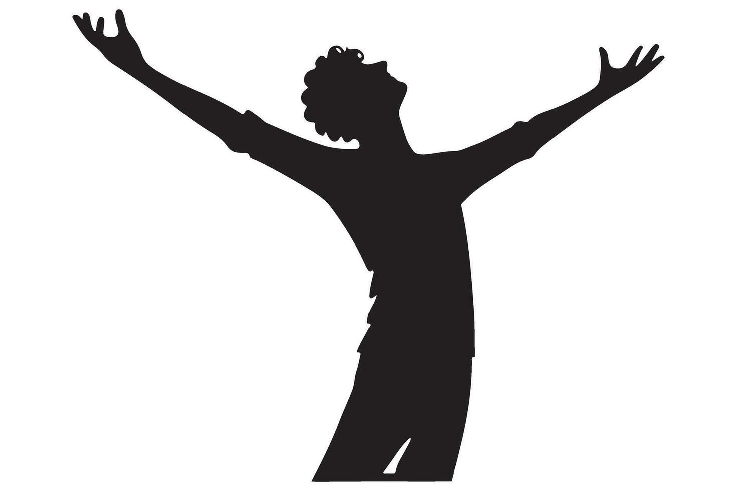Person Reaching Up Silhouette Illustration of Achievement and Success vector